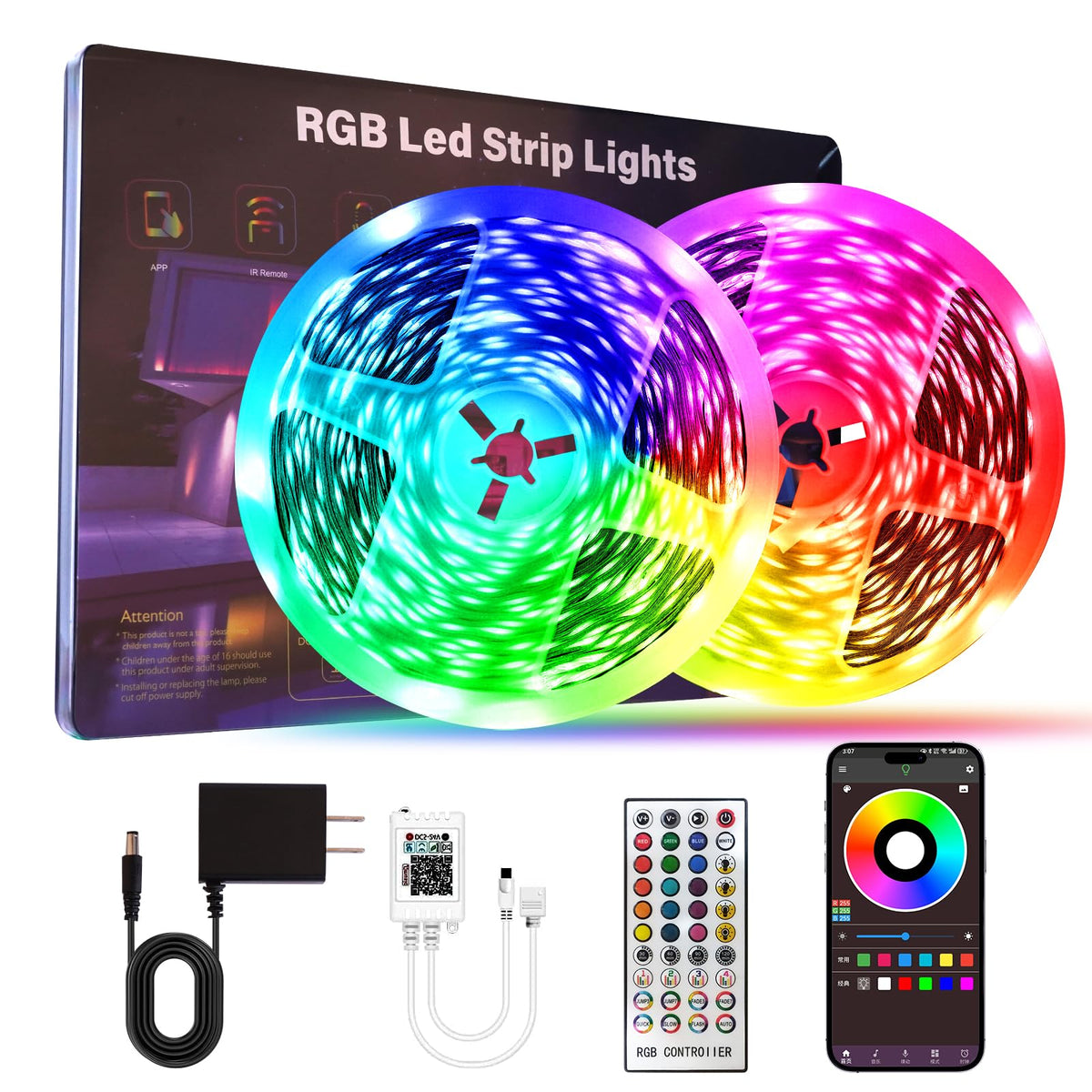 HBOWMDJIA LED lights bedroom setup enables immersive ambiance with colorful, mood-enhancing brightness