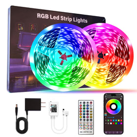 HBOWMDJIA LED lights bedroom setup enables immersive ambiance with colorful, mood-enhancing brightness