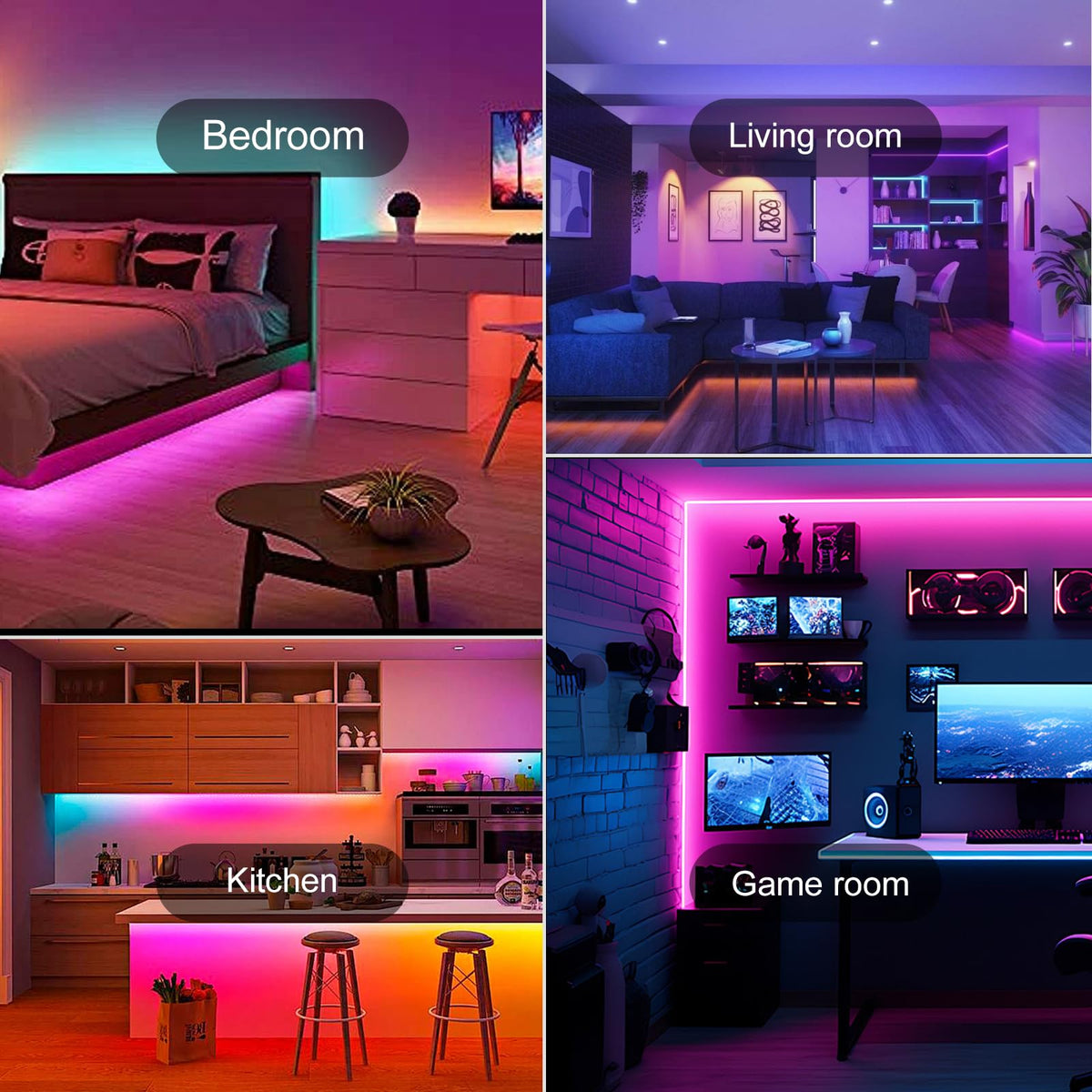 HBOWMDJIA LED lights dynamic scene modes tailor atmosphere instantly
