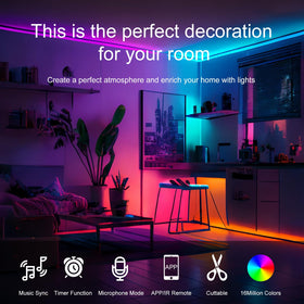 HBOWMDJIA LED strip bedroom ambience roll 2 ideal for colorful mood lighting