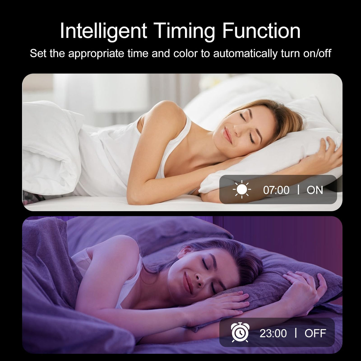 HBOWMDJIA LED strip intelligent timer schedule for automatic on/off routines