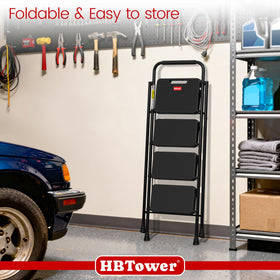 HBTower lightweight ladder with carry handle for easy transport.