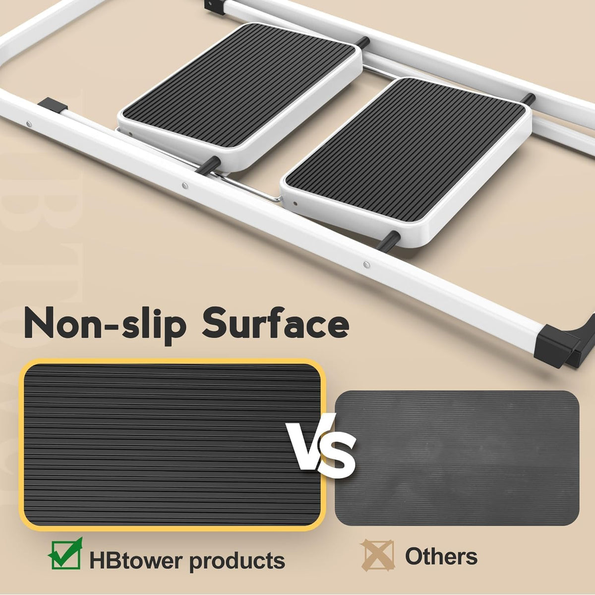 HBTower safety handrail top provides added stability when climbing.