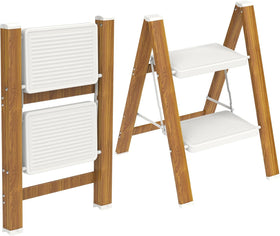 HBTower step ladder open front view for high-shelf access