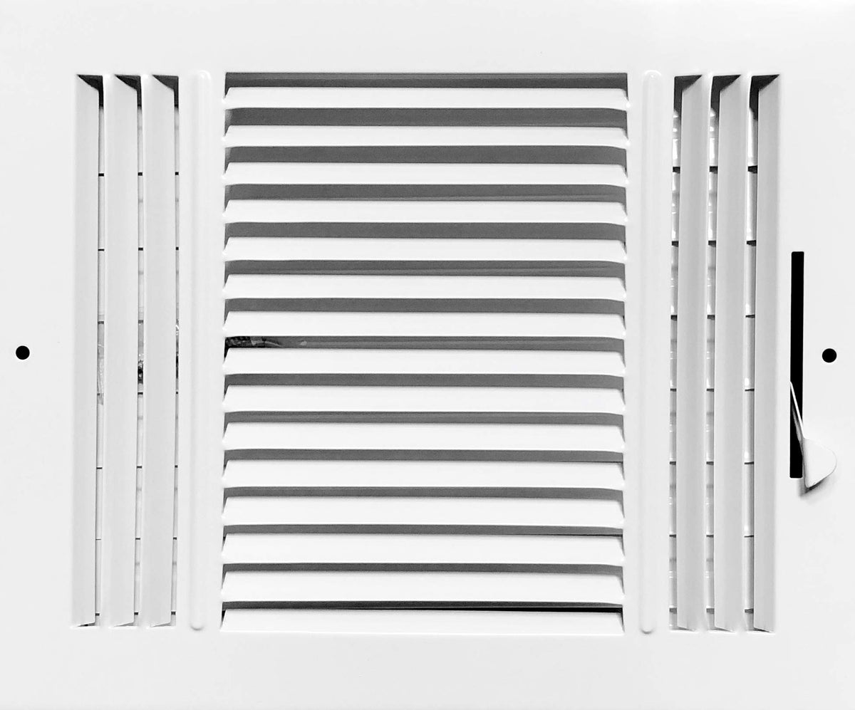 HBW stamped-face steel ceiling register with three-way airflow for efficient room ventilation