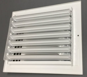 HBW three-way airflow damper register offers adjustable air distribution for ceilings or sidewalls