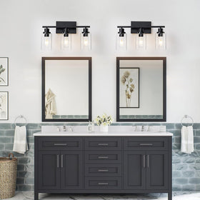 HCCZ three-shade vanity light provides ample coverage in bathrooms and hallways.