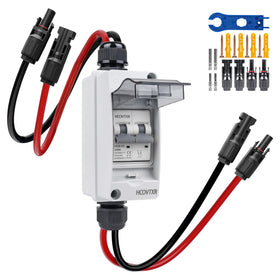 HCOVTXR solar panel disconnect switch front view, IP65 outdoor protection for PV systems.