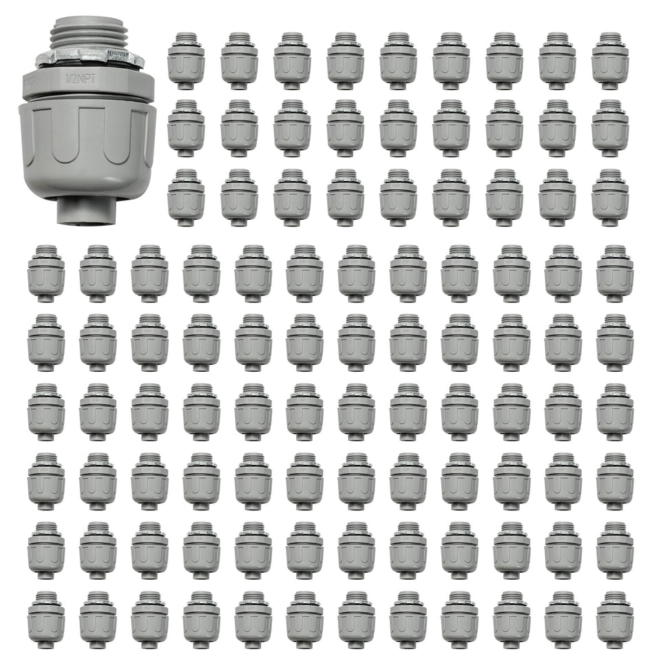 HDHAODA conduit connectors 180-degree straight 1/2 inch fitting for PVC connections.