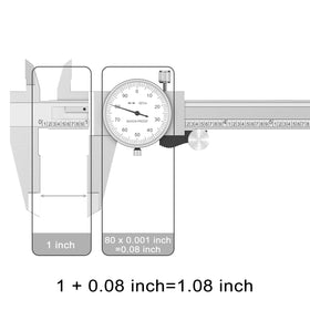 HDLNKAK dial caliper offers 4-way measurement for external, internal, depth, and steps.