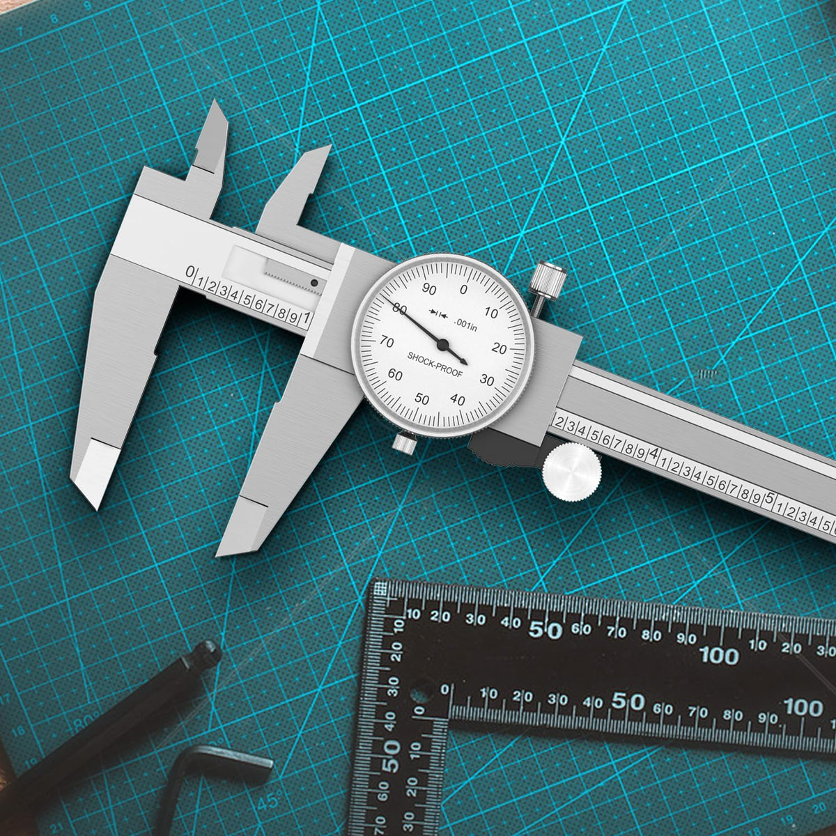 HDLNKAK dial caliper thumbs-operated trimmer roller enables smooth adjustments.