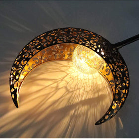 HDNICEZM crackle glass moon decor adds nighttime garden elegance