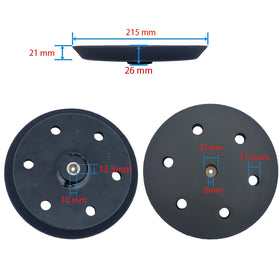 HDongany 9-inch 6-hole pad showing dust holes for improved debris removal