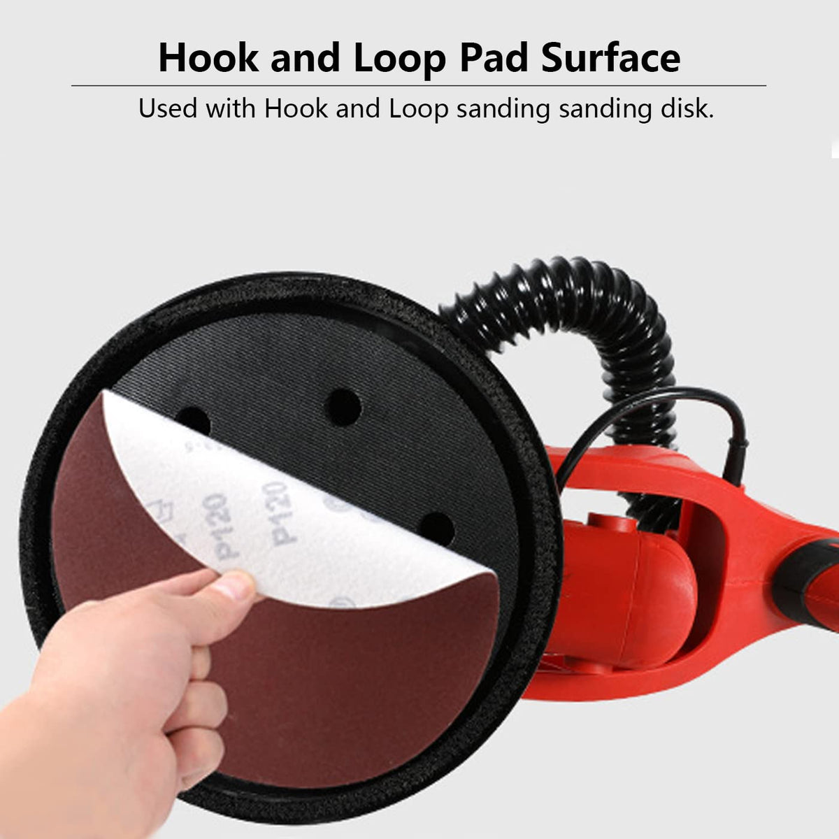 HDongany orbital sander pad close-up shows foam and backing plate