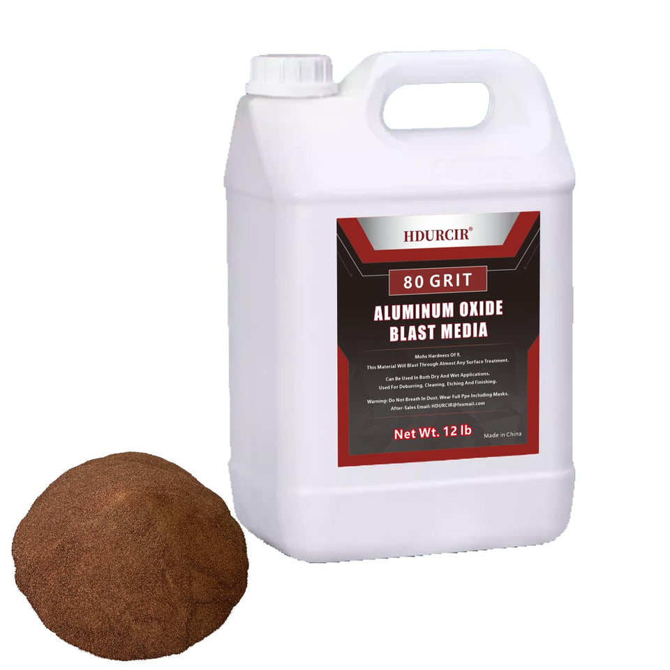 HDURCIR aluminum oxide 12 lb bucket for dry or wet blasting applications.
