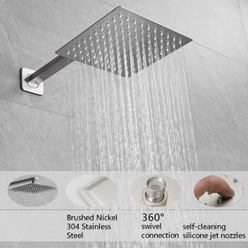 Heable brushed nickel shower trim for a cohesive look