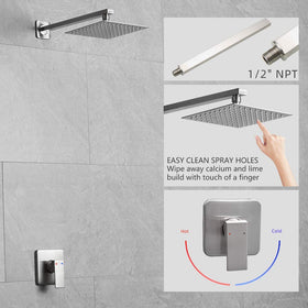 Heable brushed nickel 14-inch shower arm for flexible reach