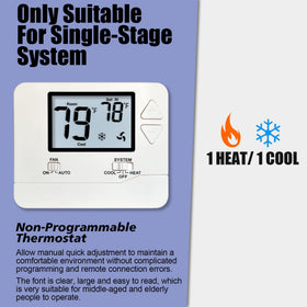 Heagstat thermostat backlit display for easy viewing in any light