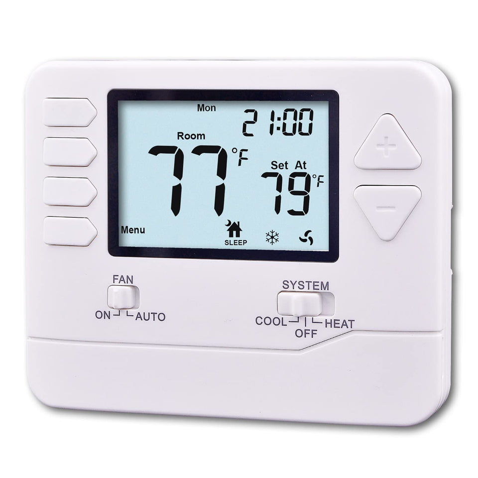 Heagstat thermostat front display with clear backlit readout for easy use day and night