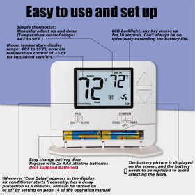 Heagstat large display helps seniors view temperature clearly