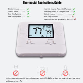 Heagstat no C-wire required on most 24V systems for simple setup