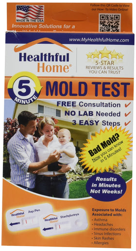 Healthful Home mold test kit box, quick DIY screening for mold in minutes.