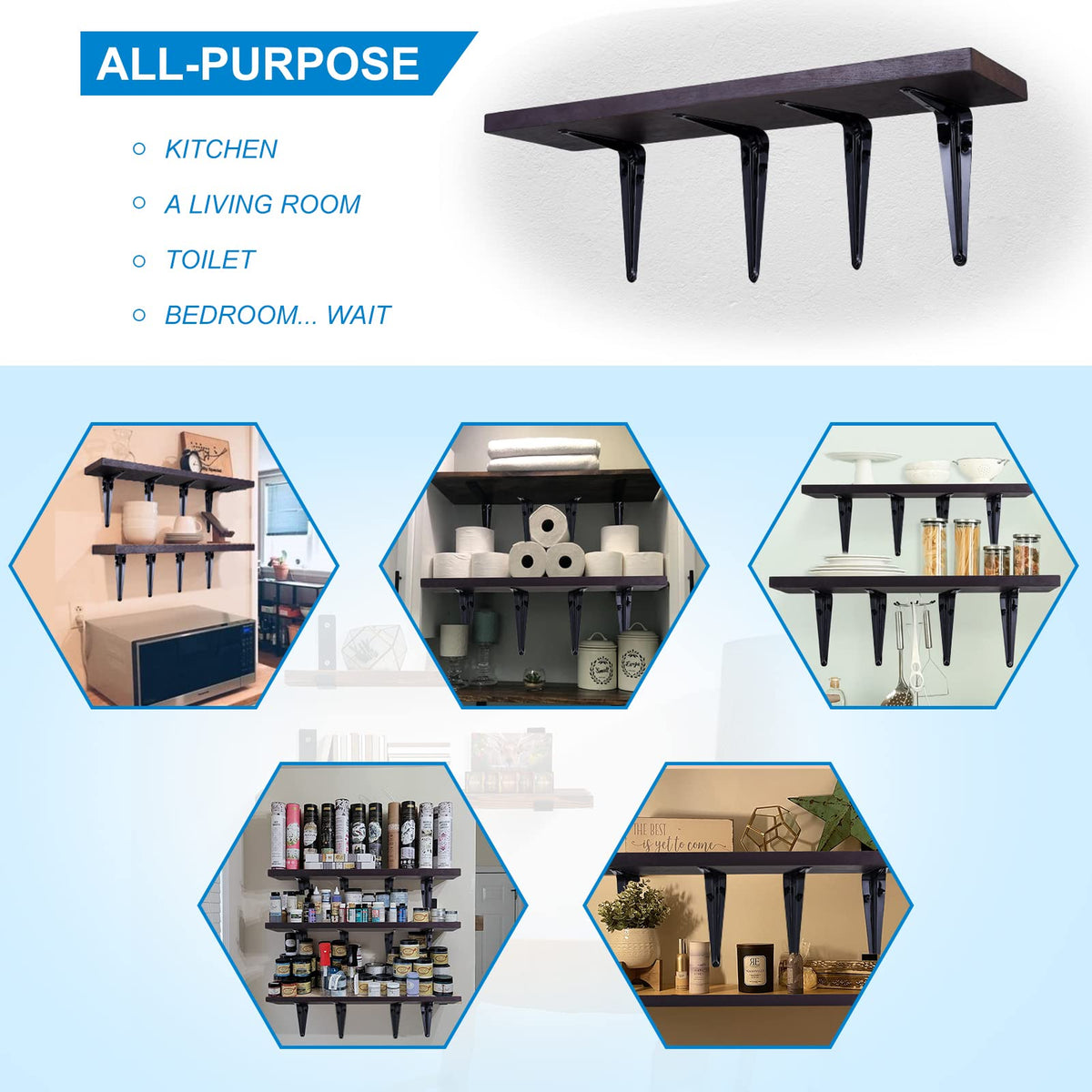 Heart Art bathroom shelf support adding space while resisting moisture