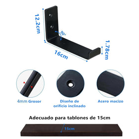 HEART ART black bracket side view highlighting heavy-duty construction