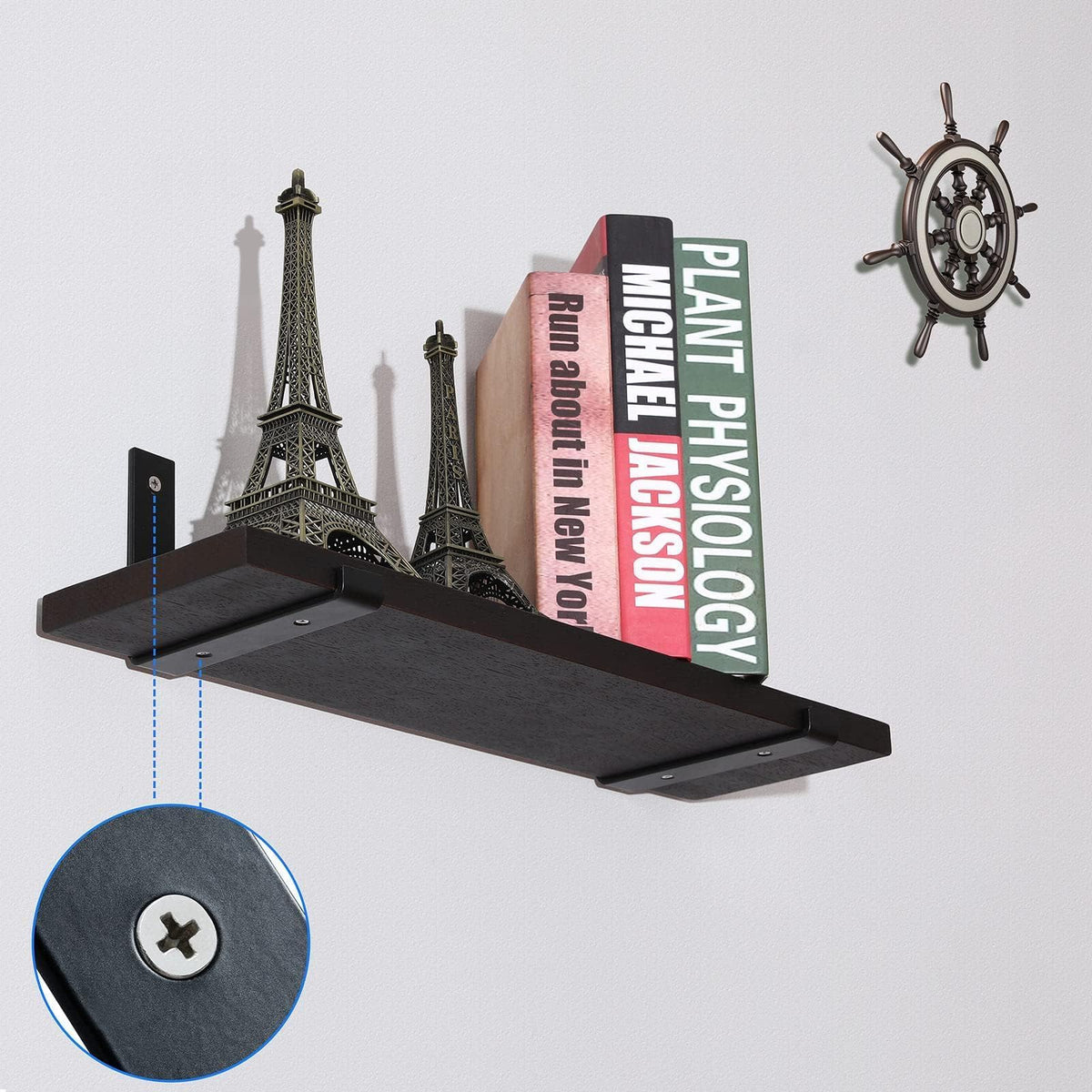 HEART ART bracket on wooden wall supports up to 45 pounds