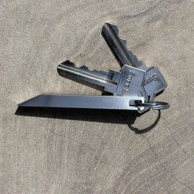 Heavenly Metals EDC pry bar close-up highlights smooth edges for safe handling.
