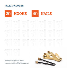 Heavy mirror hanging with nails demonstrating professional-grade fasteners.