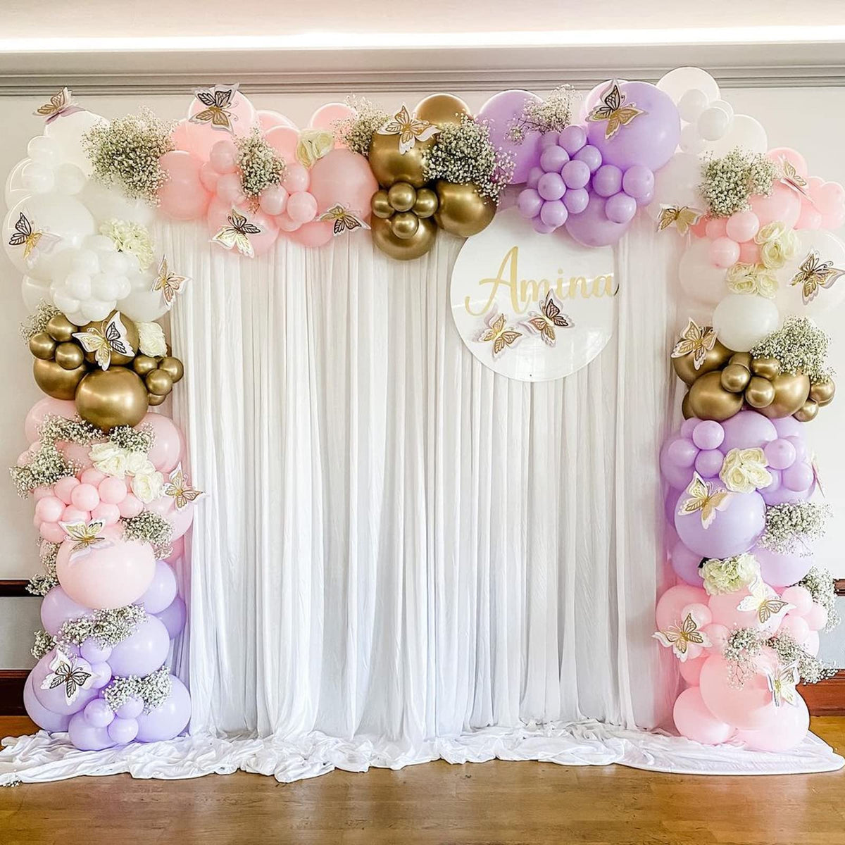 Hecis wedding and event setup enhances depth in photos with layered drapes.