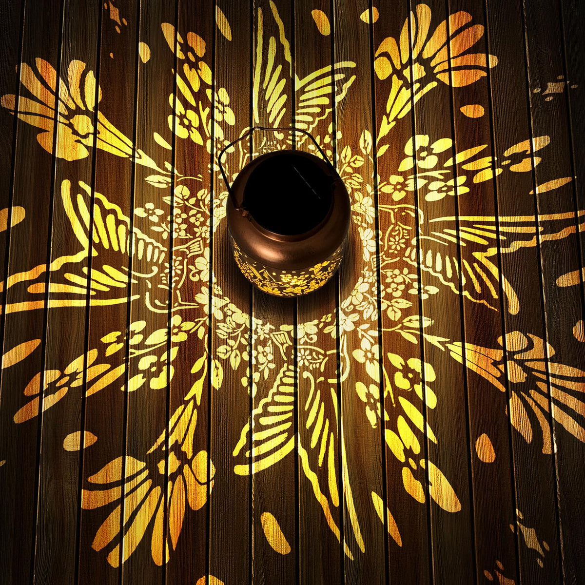 HEGUD gold copper retro lantern emphasizing garden decor and curb appeal.