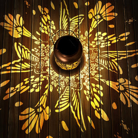 HEGUD gold copper retro lantern emphasizing garden decor and curb appeal.