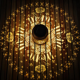 HEGUD hanging solar lanterns decorate porches and walkways with soft radiant glow.