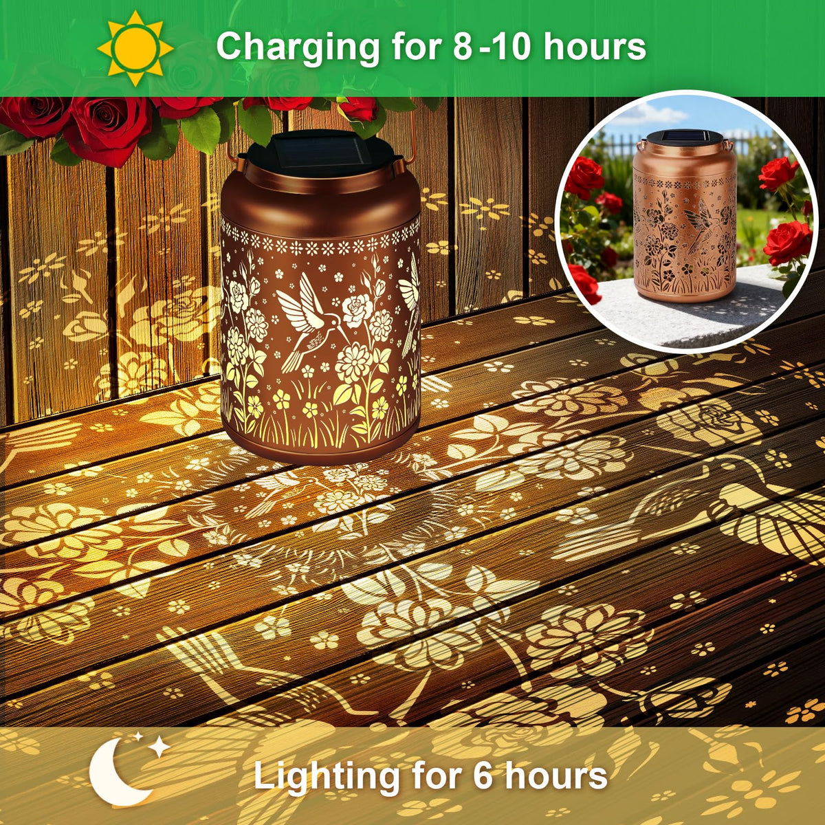 HEGUD IP65 waterproof lantern withstands rain outdoors.