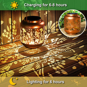 HEGUD outdoor solar garden light brightening pathways after dusk.