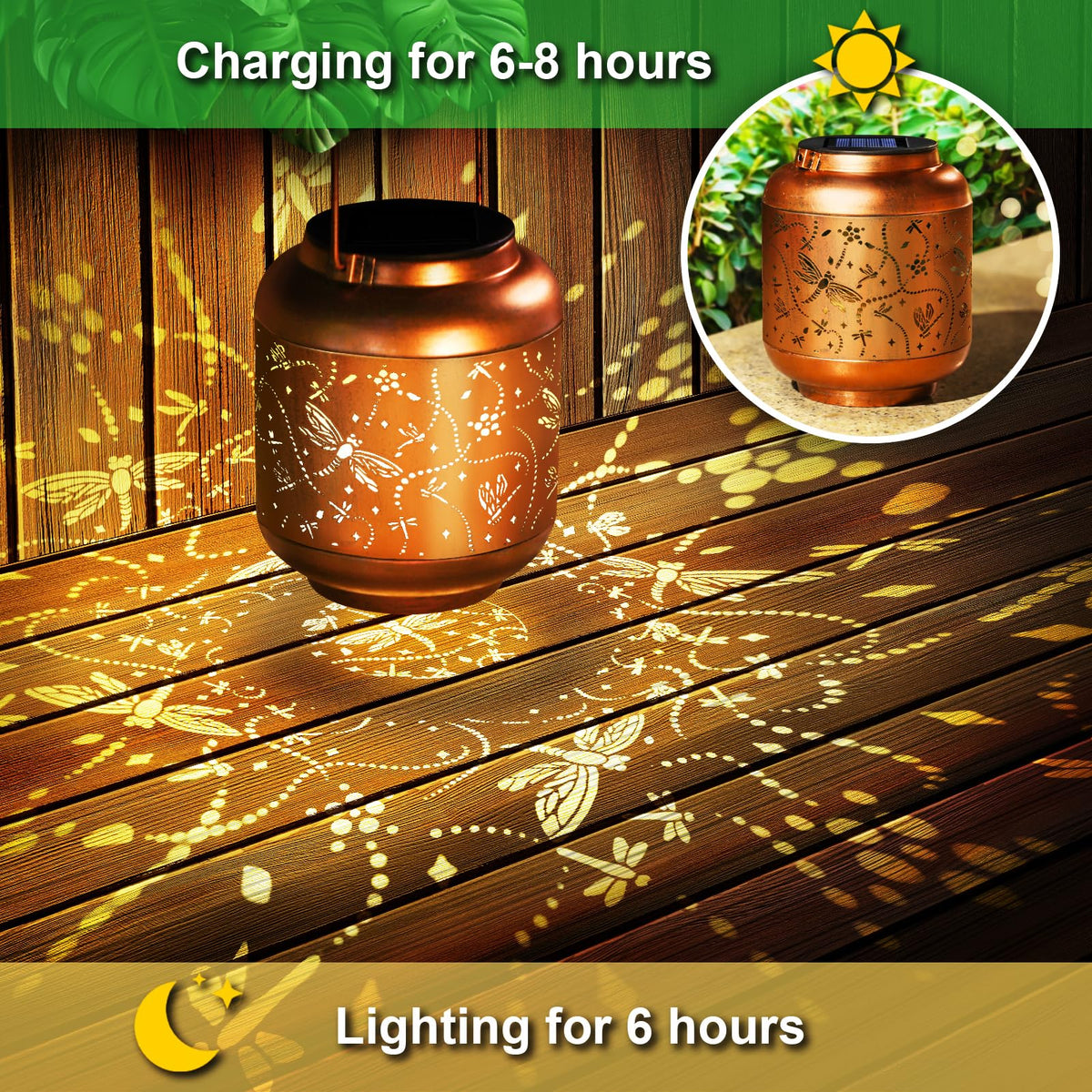 HEGUD solar lantern with efficient panel for long night illumination.
