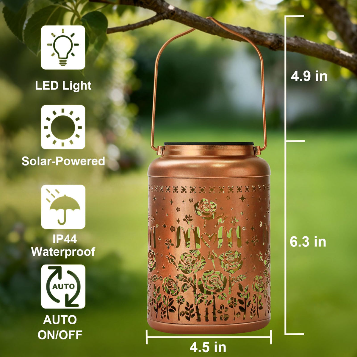 HEGUD retro gold copper lantern design adds vintage charm and warm light.
