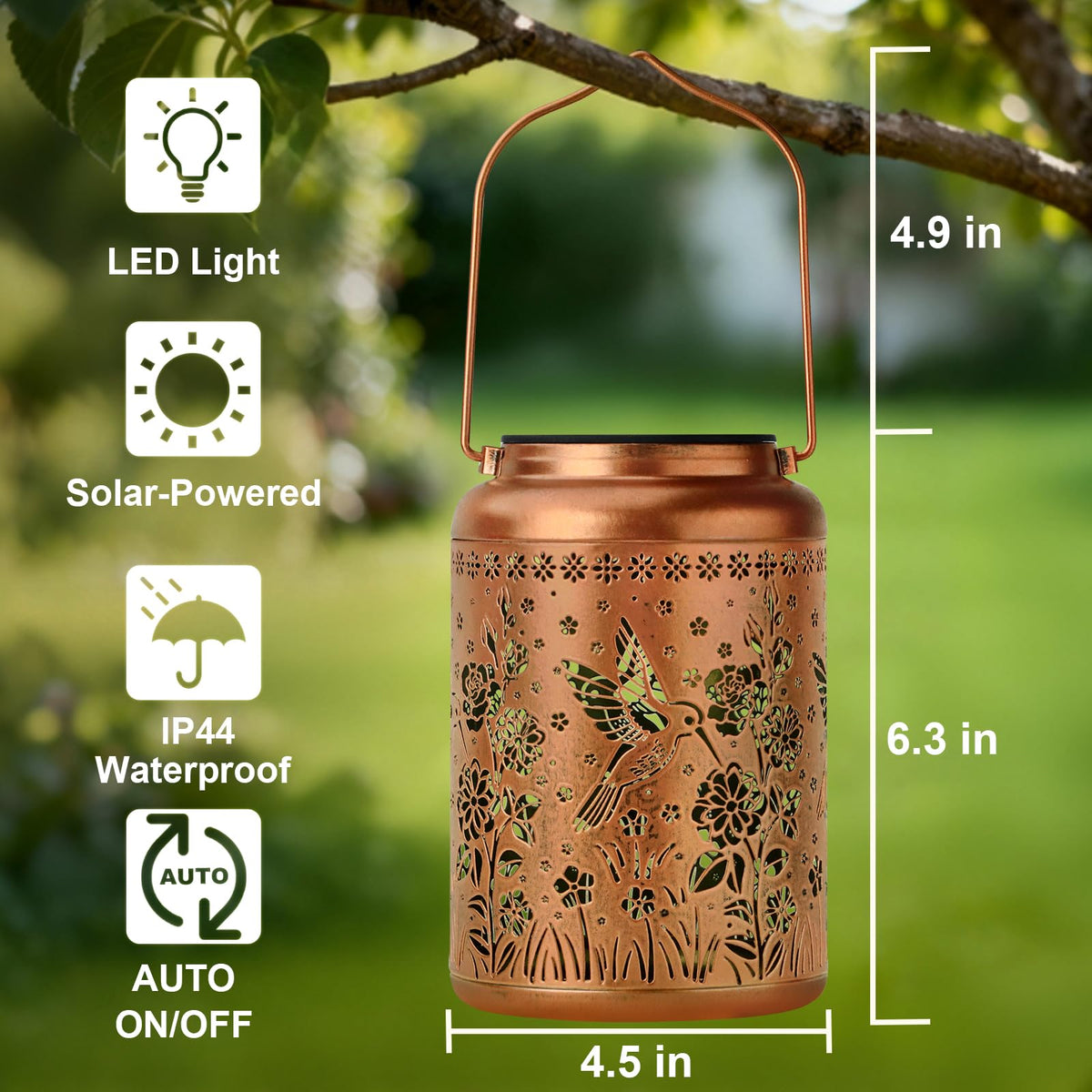 HEGUD solar panel charging view shows daytime energy collection.