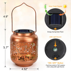 HEGUD solar path lantern powering automatically after daytime charging.