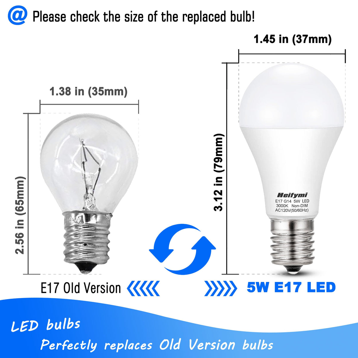 Heifymi E17 bulb chandelier-ready glow suitable for elegant fixtures