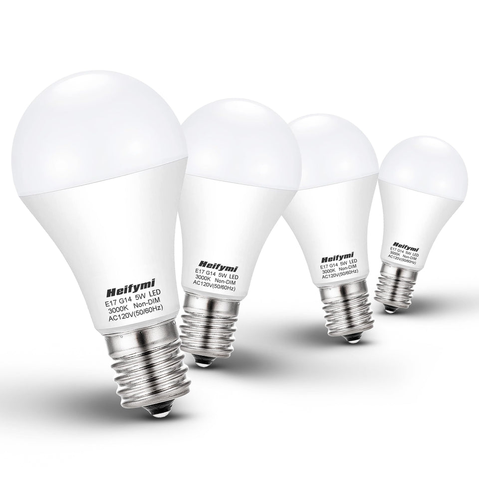 Heifymi E17 bulb front view with warm 3000K light ideal for cozy living spaces