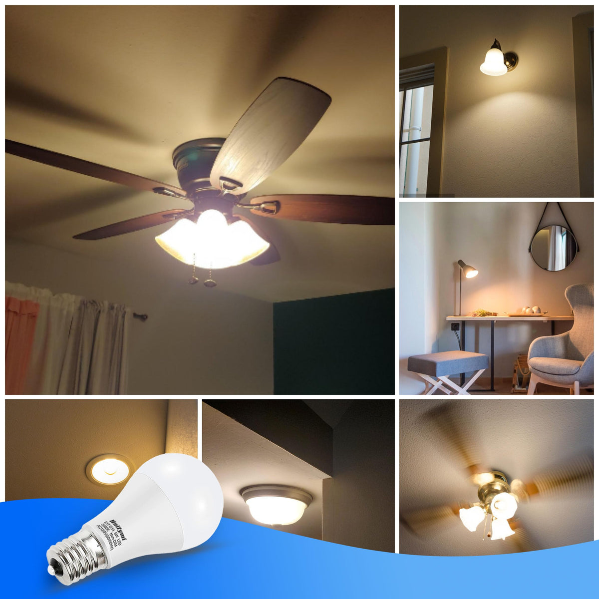 Heifymi E17 bulb illuminated clearly for reading lighting in study areas