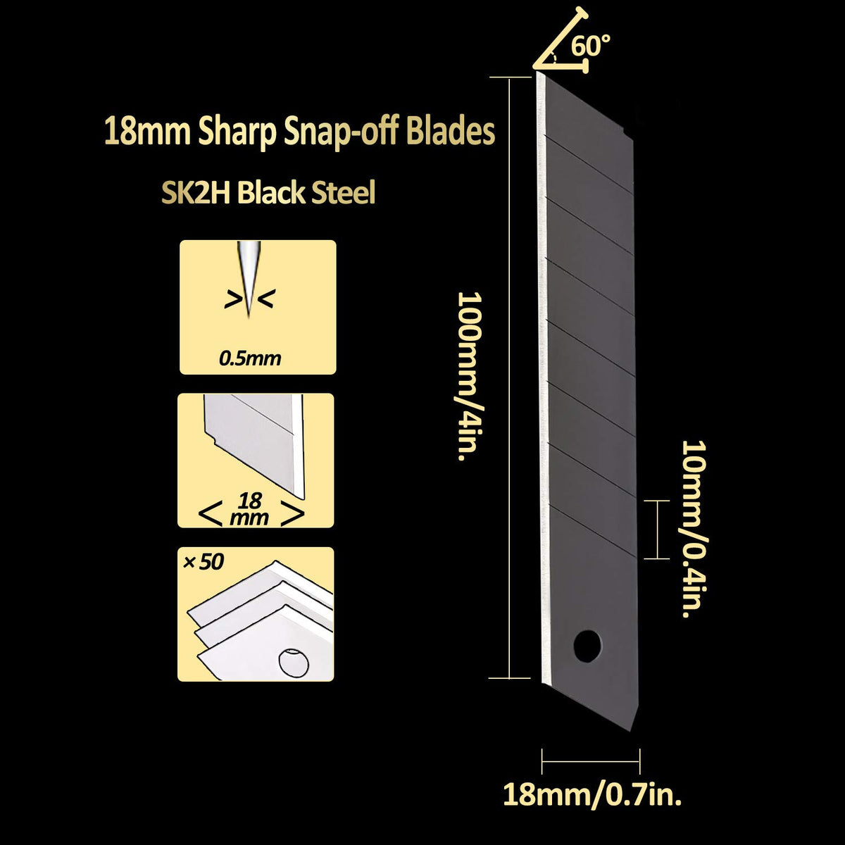 HEIKIO 8-edge blade design for extended use in daily box-cutting projects