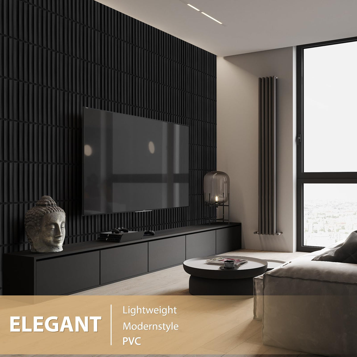 Heikki 3D wall panel diffusing light for mood lighting