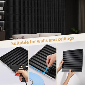 Heikki PVC wall panel on living room wall adds decorative depth