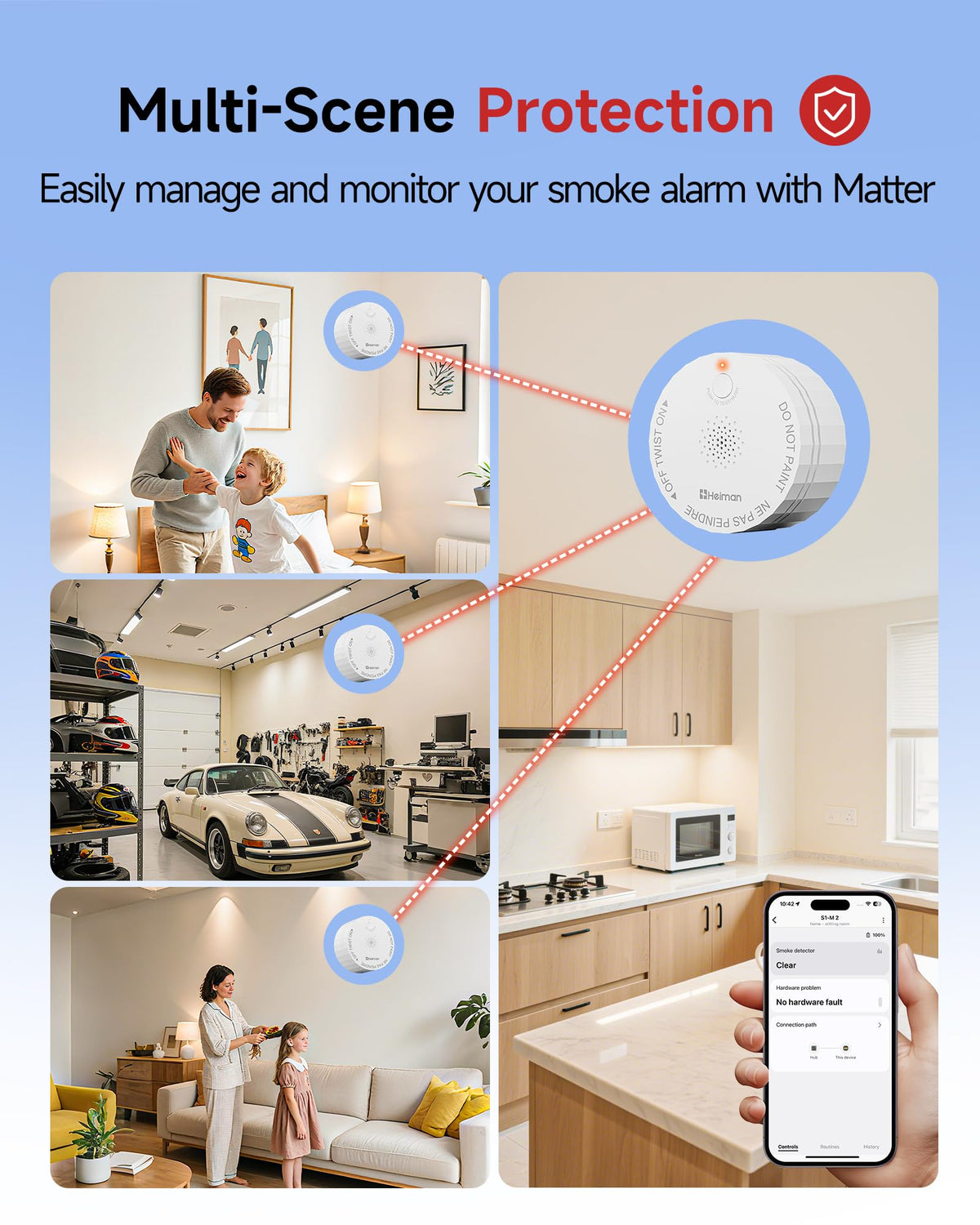 HEIMAN Matter smoke detector Matter over Thread enables local automations