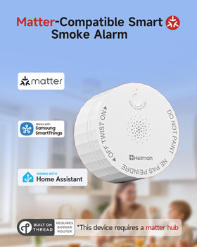 HEIMAN Matter smoke detector wall-mount installation setup for quick setup