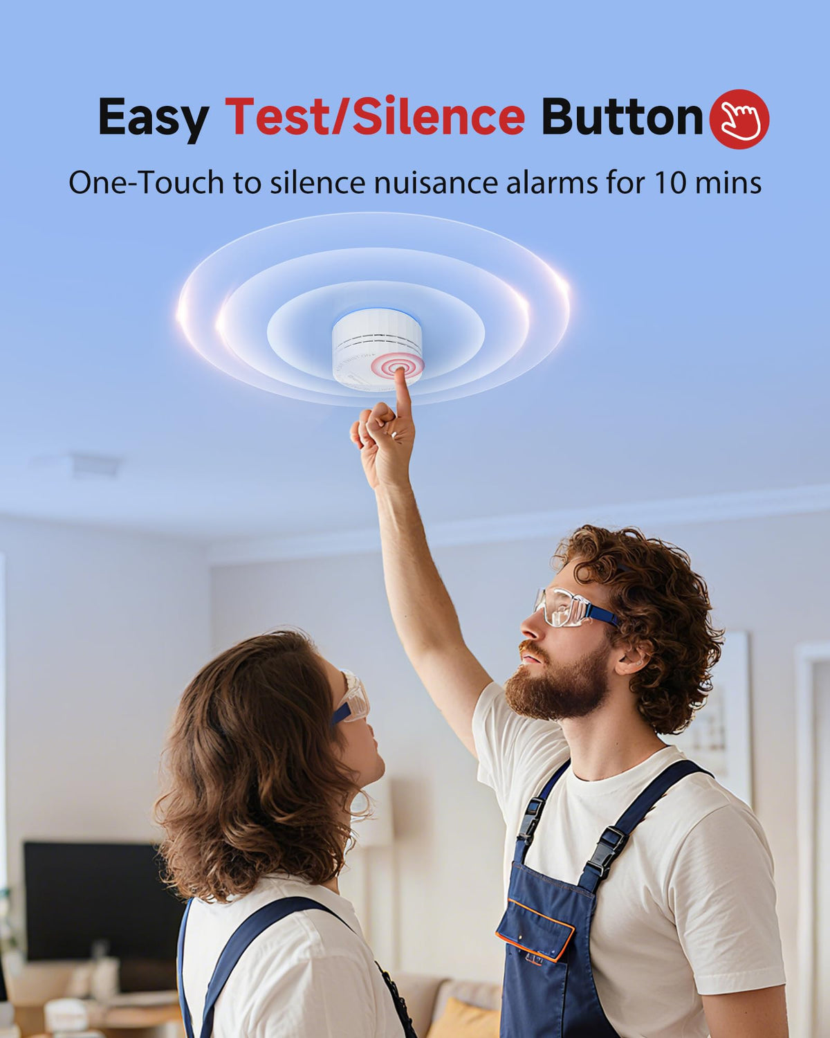 HEIMAN smoke detector fire-resistant housing close-up.